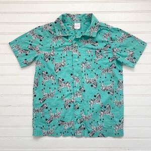 HANNA ANDERSSON EUC/LN Colorful Zebra Print Fun Button Down Summer Shirt